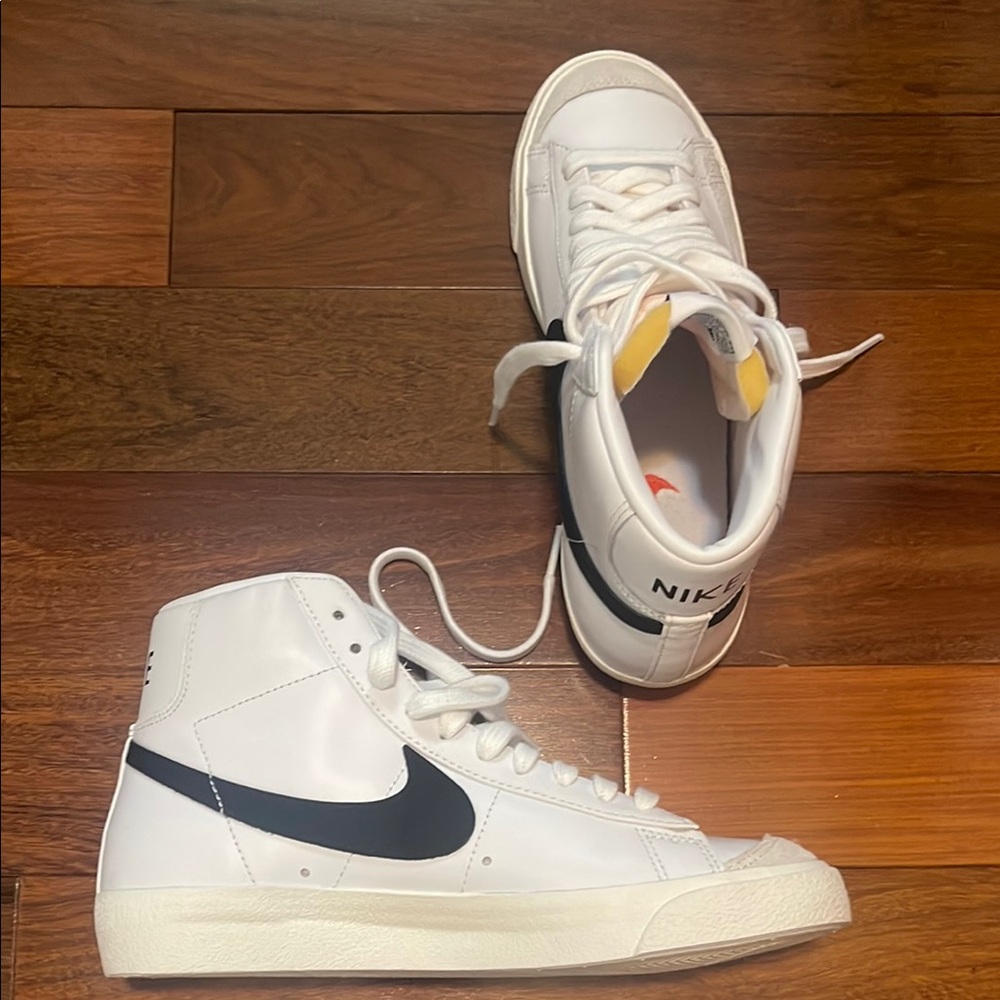 Nike White and Black High-Top Sneakers